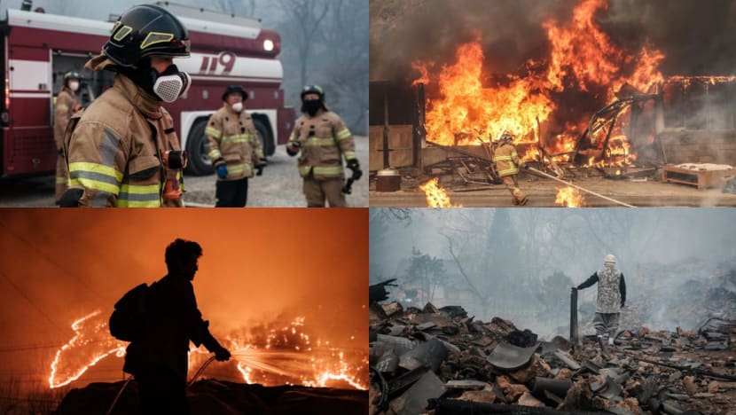 In pictures: Devastating scenes as South Korea wildfires rage on In pictures: Devastating scenes as South Korea wildfires rage on