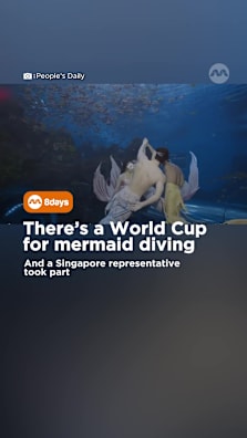 Yean Muk tells 8days.sg she competed in a 3kg tail and learnt that fake nails can mess up a routine #8dayssgtrending #8dayssg #mermaid #worldcup #sgfyp 