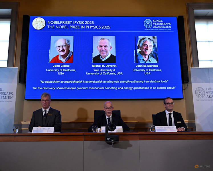 Trio wins physics Nobel for quantum mechanical tunnelling