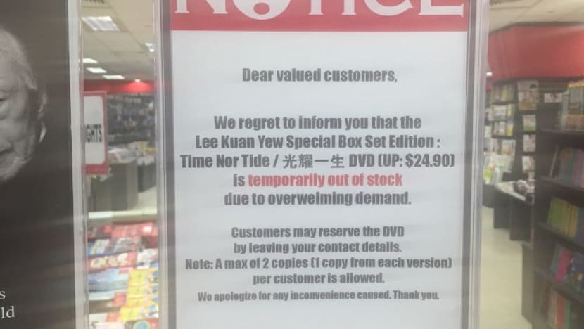More than 10,000 DVDs on Mr Lee Kuan Yew sold over the week