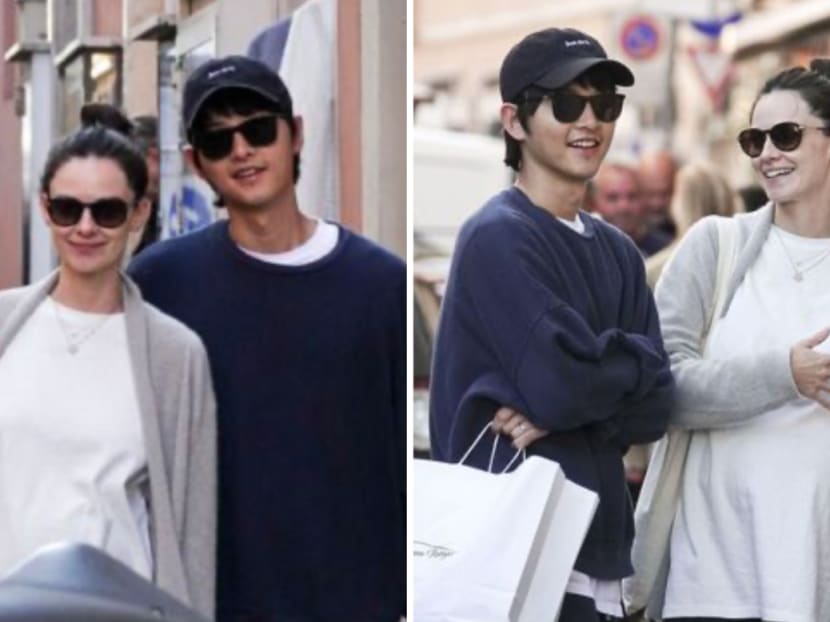 Pics of Song Joong Ki in Rome with his pregnant wife Katy Louise Saunders