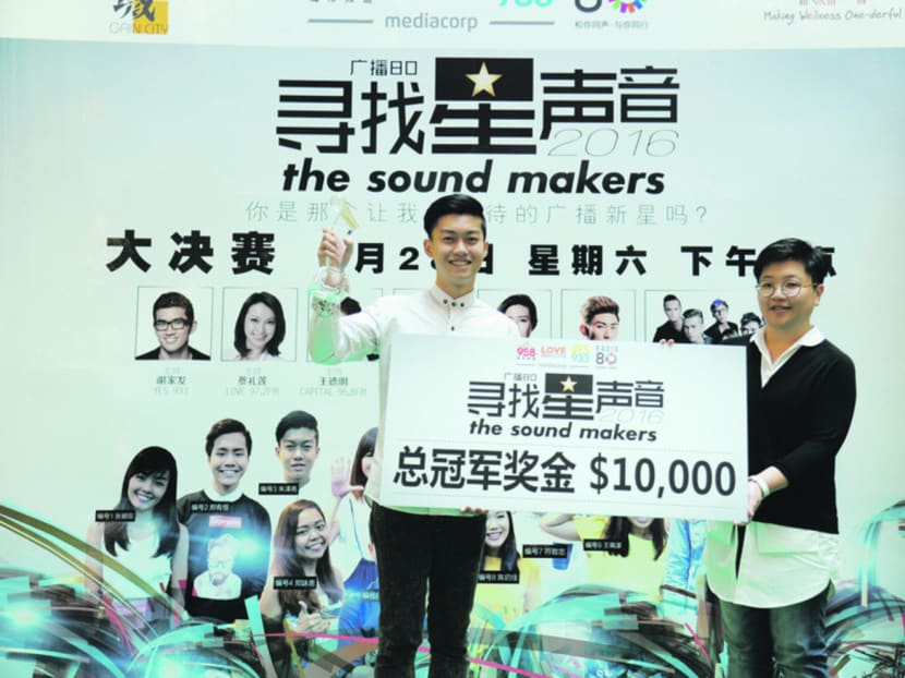 The winner of The Sound Makers Zhu Ze Liang who's won a DJ contract with Mediacorp Radio.