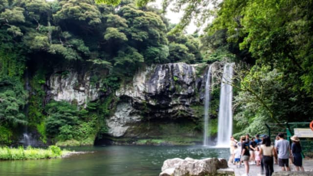游客拍照失足溺亡 济州岛天地渊瀑布夜间关闭