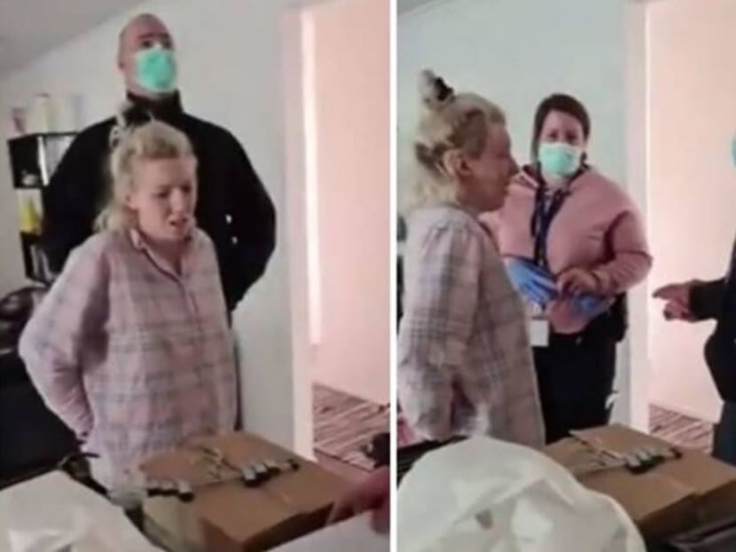 The livestreamed video shows officers handcuffing the woman in front of her two children and has racked up millions of views online. The livestreamed video shows officers handcuffing the woman in front of her two children and has racked up millions of views online.