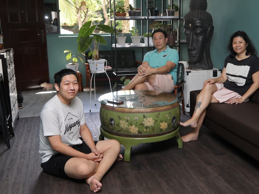 Mr Tan Chun Heng with his wife Kiong May Lee and their son Hugo. The family just moved into their Marsiling Crescent home in the middle of May 2022.