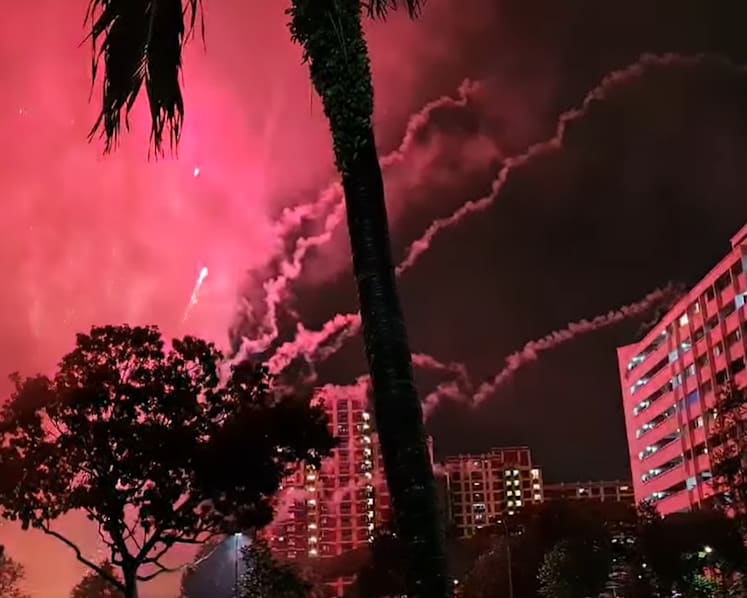 Stray projectile hits Ubi block during New Year's Day fireworks display