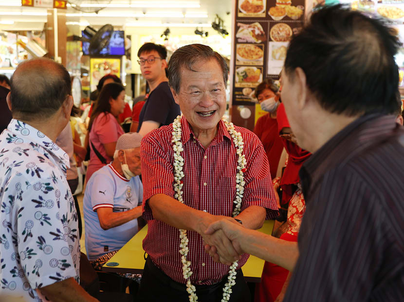 Presidential hopeful Tan Kin Lian meeting residents at Chong Pang, Aug 20, 2023. Presidential hopeful Tan Kin Lian meeting residents at Chong Pang, Aug 20, 2023.