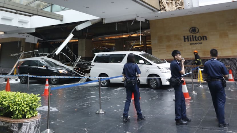 Hilton Hotel driveway ceiling collapses: 4 hurt