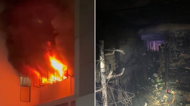 大巴窑组屋发生大火 一人吸入浓烟送院