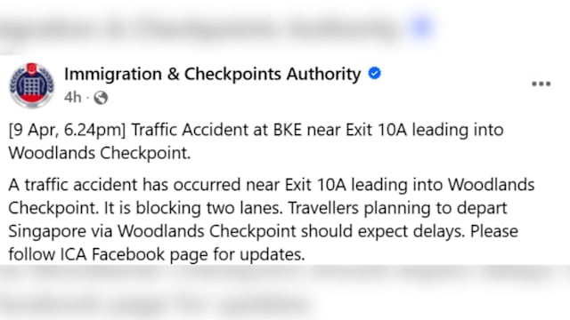 兀兰关卡附近发生车祸 傍晚时段一度交通拥堵