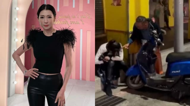 被老公用脚踹腹部　温翠苹街头抱头痛哭
