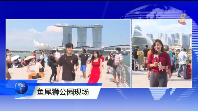 公众聚集滨海湾一带 远距离观看国庆表演