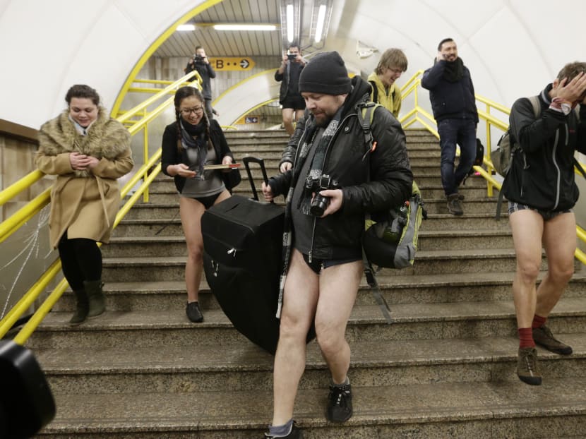 Public transit riders in 60 countries strip to underwear