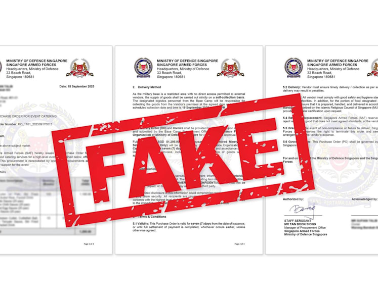 3 new cases of fake bulk orders linked to MINDEF, SAF impersonators