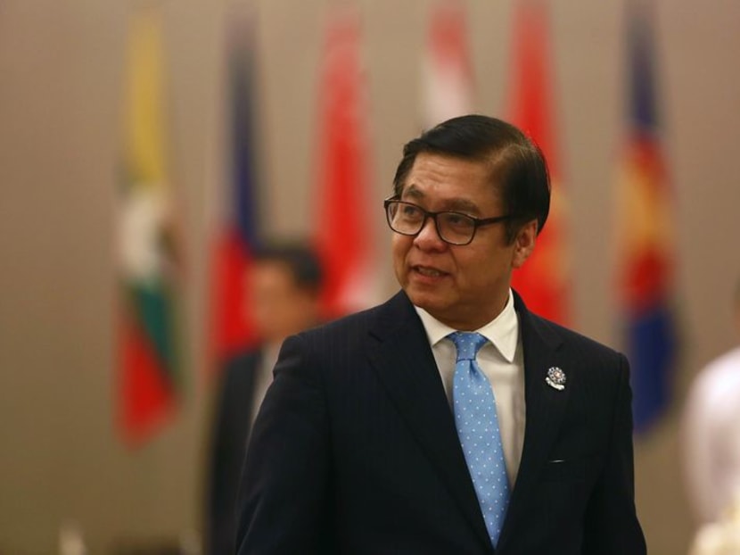 Thailand's Permanent Secretary Sihasak Phuangketkeow arrives to attend a meeting of Asean Intergovernmental Commission on Human Rights (AICHR), during the Asean Foreign Ministers' Meeting at the Myanmar International Convention Center (MICC) in Naypyitaw, Aug 8, 2014. Thailand's Permanent Secretary Sihasak Phuangketkeow arrives to attend a meeting of Asean Intergovernmental Commission on Human Rights (AICHR), during the Asean Foreign Ministers' Meeting at the Myanmar International Convention Center (MICC) in Naypyitaw, Aug 8, 2014.