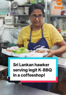 Hailing from Sri Lanka, Upeka is now a hawker in Singapore serving authentic K-BBQ in a coffeeshop! She also offers comforting Korean dishes like japchae and bibimbap. #8dayseat #8dayseathawker #kbbq #koreanfood #sgtiktok #sgfood
