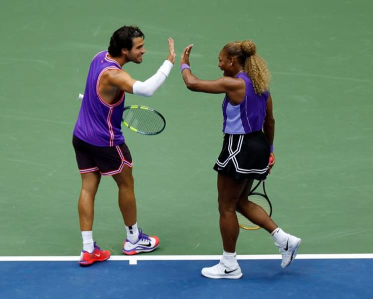 Williams, Alcaraz advance in US Open mixed doubles, Djokovic, Sabalenka stunned
