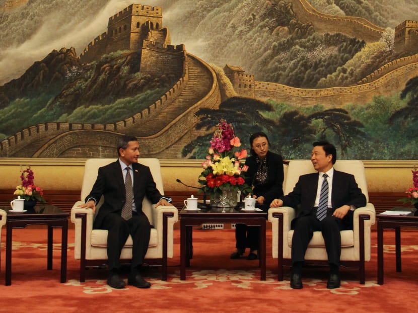 Minister for Foreign Affairs Dr Vivian Balakrishnan meeting Chinese Vice-President Li Yuanchao in Beijing on Feb 29, 2016 afternoon. Photo: MFA