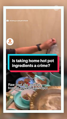 Is it a crime to bring home ingredients from a hot pot restaurant?  #8dayssg  #8dayssgtrending #hotpot #crime #fypsg 