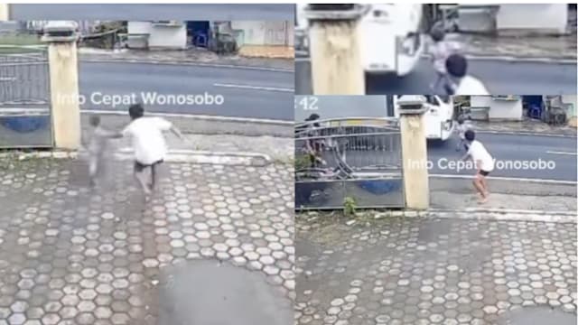 边喊“妈妈”边冲出马路 印尼六岁男童被大卡车撞死