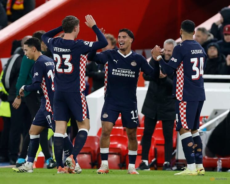 PSV Eindhoven stun Liverpool with 4-1 thrashing at Anfield