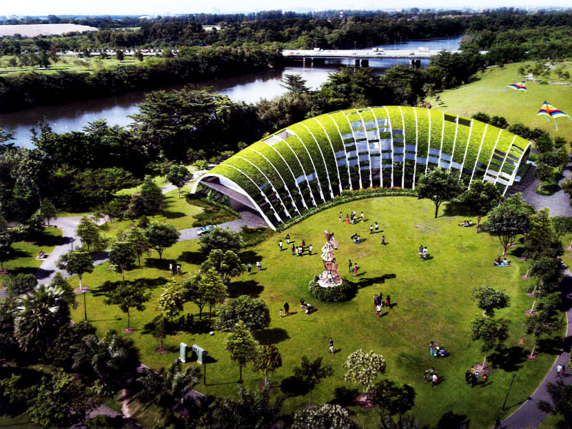 An artist’s impression of the Sengkang childcare centre, which will be located at Sengkang Riverside Park. Its curriculum will take advantage of learning opportunities in its natural environment. Photo: Freight Architects