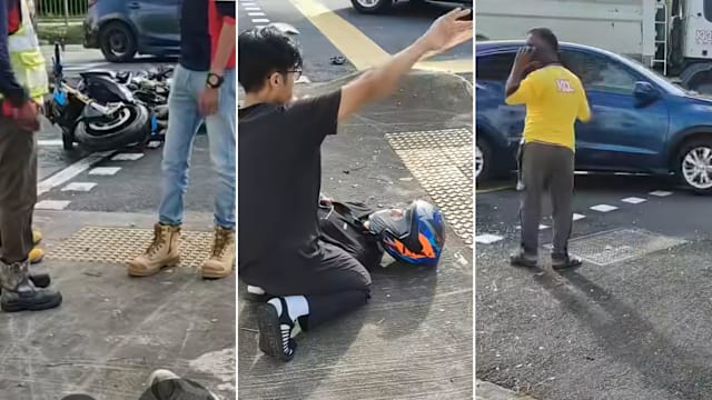 摩托车与卡车相撞 25岁骑士受伤送院