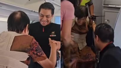 AirAsia Flight Attendant Praised For Going The Extra Mile To Help Elderly Lady Alight From Plane