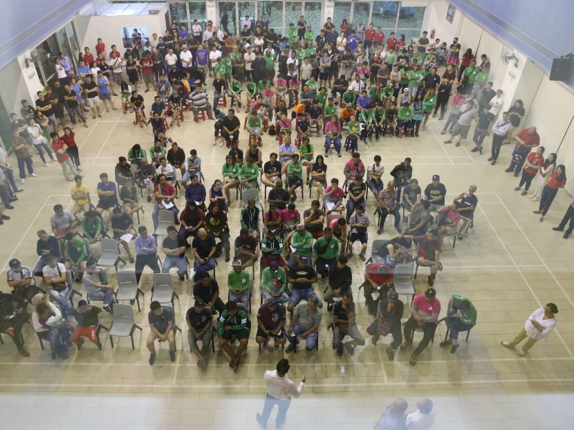 The location of Dr Lam Pin Min's meet-the-people session was changed at the last minute from the usual venue on Anchorvale Link to Anchorvale Community Centre, in order to accommodate the big crowd of e-scooter riders.