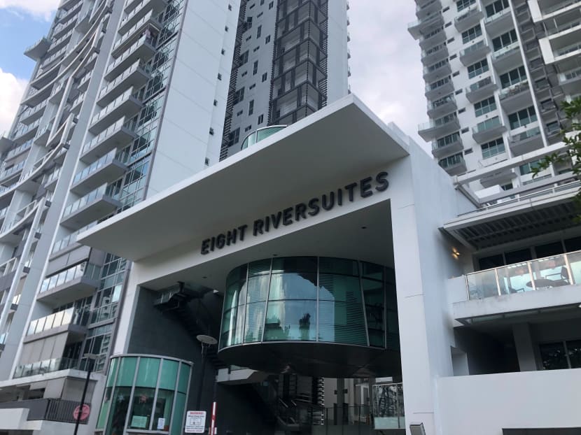 The Eight Riversuites condominium in Whampoa. A video showing a resident verbally abusing a security officer at the condominium has gone viral on social media since it was posted on Saturday. The Eight Riversuites condominium in Whampoa. A video showing a resident verbally abusing a security officer at the condominium has gone viral on social media since it was posted on Saturday.
