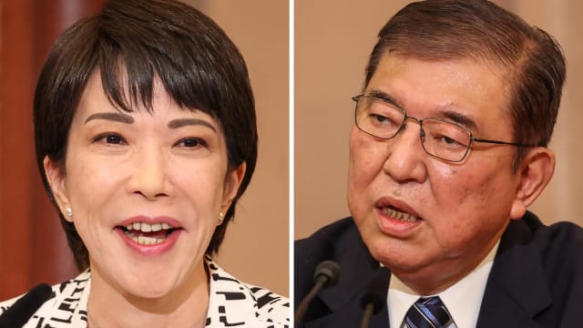 日本自民党今天票选新总裁 高市早苗对决前干事长