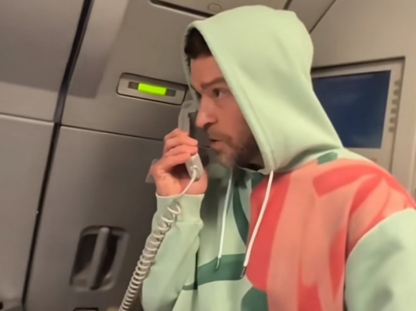 Justin Timberlake takes over South American flight with surprise safety demonstration