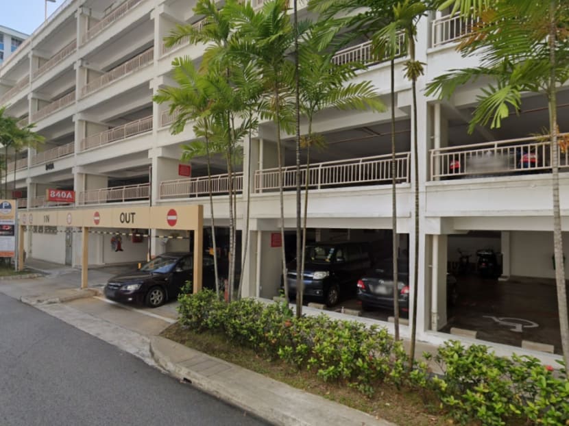 The multi-storey car park (pictured) of Block 840A Yishun Street 81, where Mohamed Aliff Mohamed Yusoff killed his girlfriend's infant.