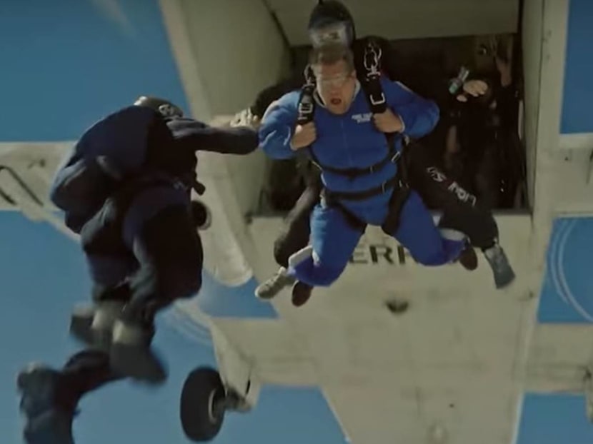 Watch Tom Cruise And James Corden Go Skydiving on ‘The Late Late Show’ 