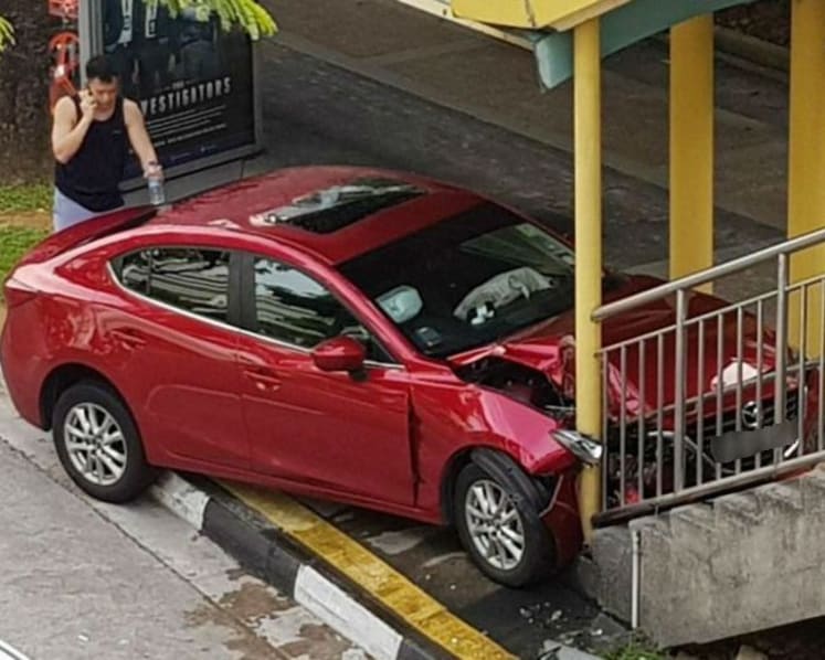 Elderly woman crashes car into overhead bridge after cockroach scare