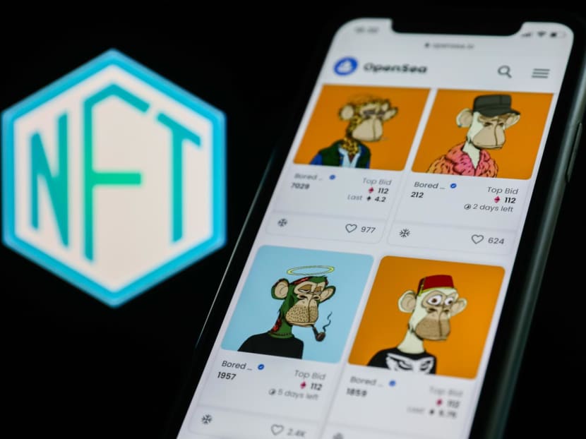 Bored Ape Yacht Club NFT collection on NFT trading platform OpenSea. 