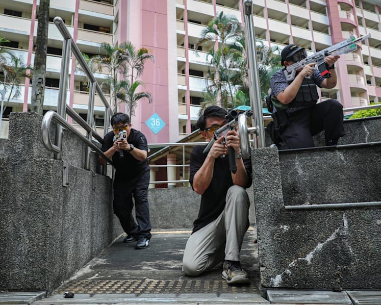 Families and enthusiasts in Singapore switch from foam-dart Nerf guns to gel blasters in outdoor shooting games