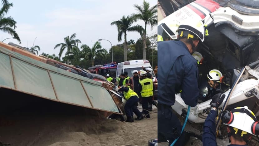 Elite rescuers called in to save trapped man in lorry accident along ECP