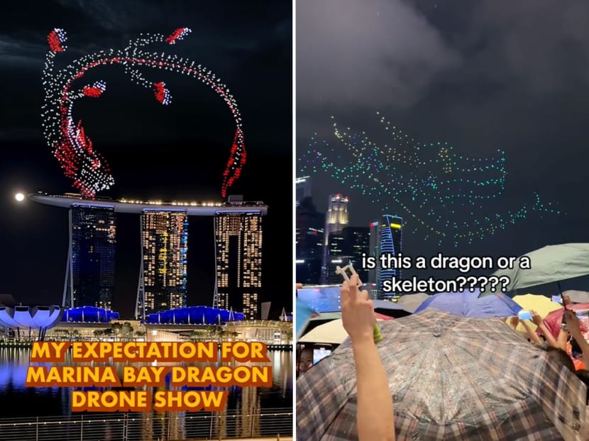 MBS' dragon drone show received some criticism on TikTok for performing below expectations. MBS' dragon drone show received some criticism on TikTok for performing below expectations.
