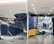 Parts of ceiling at Lucky Plaza basement collapse