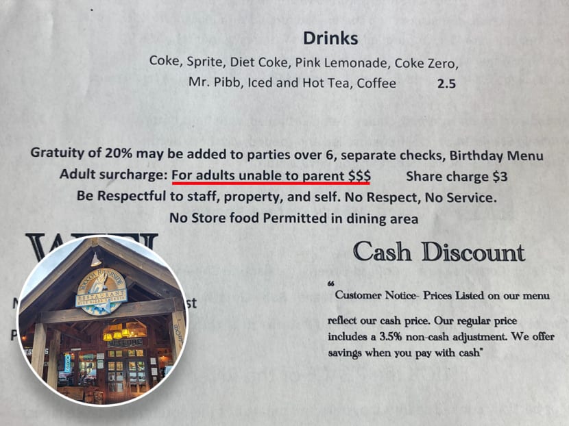 A restaurant in Georgia, United States, went viral for imposing a US$50 (S$68) "adult surcharge" on diners unable to control their children's behaviour.
