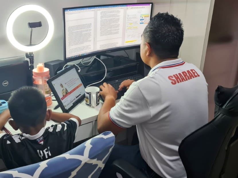 MP for Pasir Ris-Punggol Group Representation Constituency Sharael Taha with his five-year-old son.