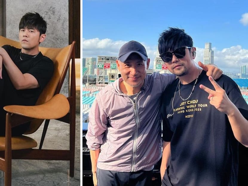 When 2 gods of songs meet: Jacky Cheung surprises Jay Chou at latter&rsquo;s HK concert rehearsal