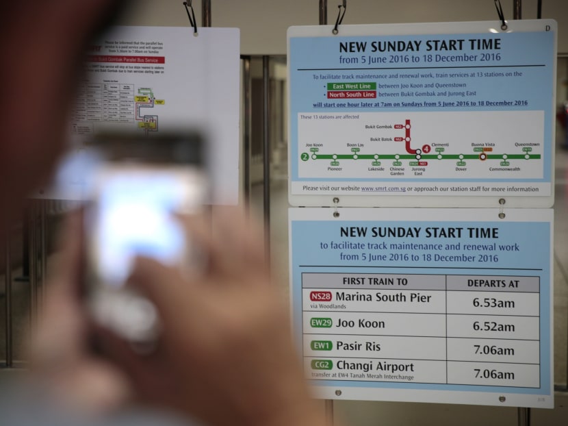 SMRT services got off to a later start on Sunday (June 5), kicking off a new change in scheduling. Photo: Jason Quah