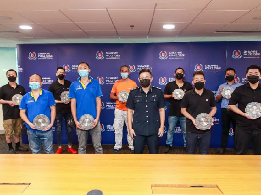 Members of the public presented with public spiritedness award for their roles in helping fend off attacker in Beach Road slashing.