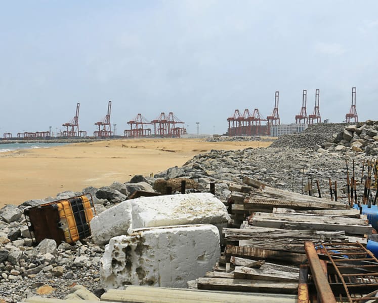 China's man-made island takes shape in Sri Lanka