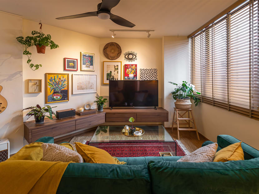 A cool couple&rsquo;s trapezoidal HDB flat named after a Green Day song