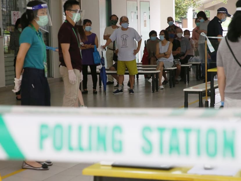 Voters waiting at a polling station at Chung Cheng High School (Main) on July 10. The author says the ELD statement on Sept 10 on its findings on why there were abnormally long queues at some polling stations "could have shed more light". Voters waiting at a polling station at Chung Cheng High School (Main) on July 10. The author says the ELD statement on Sept 10 on its findings on why there were abnormally long queues at some polling stations "could have shed more light".