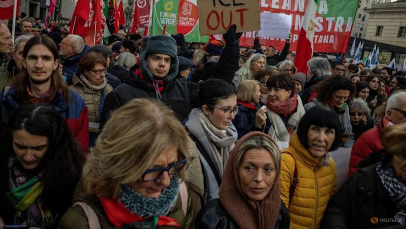 Hundreds protest in Milan over US ICE role in Games security