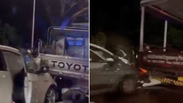 实里达快速公路连环车祸 四人入院治疗